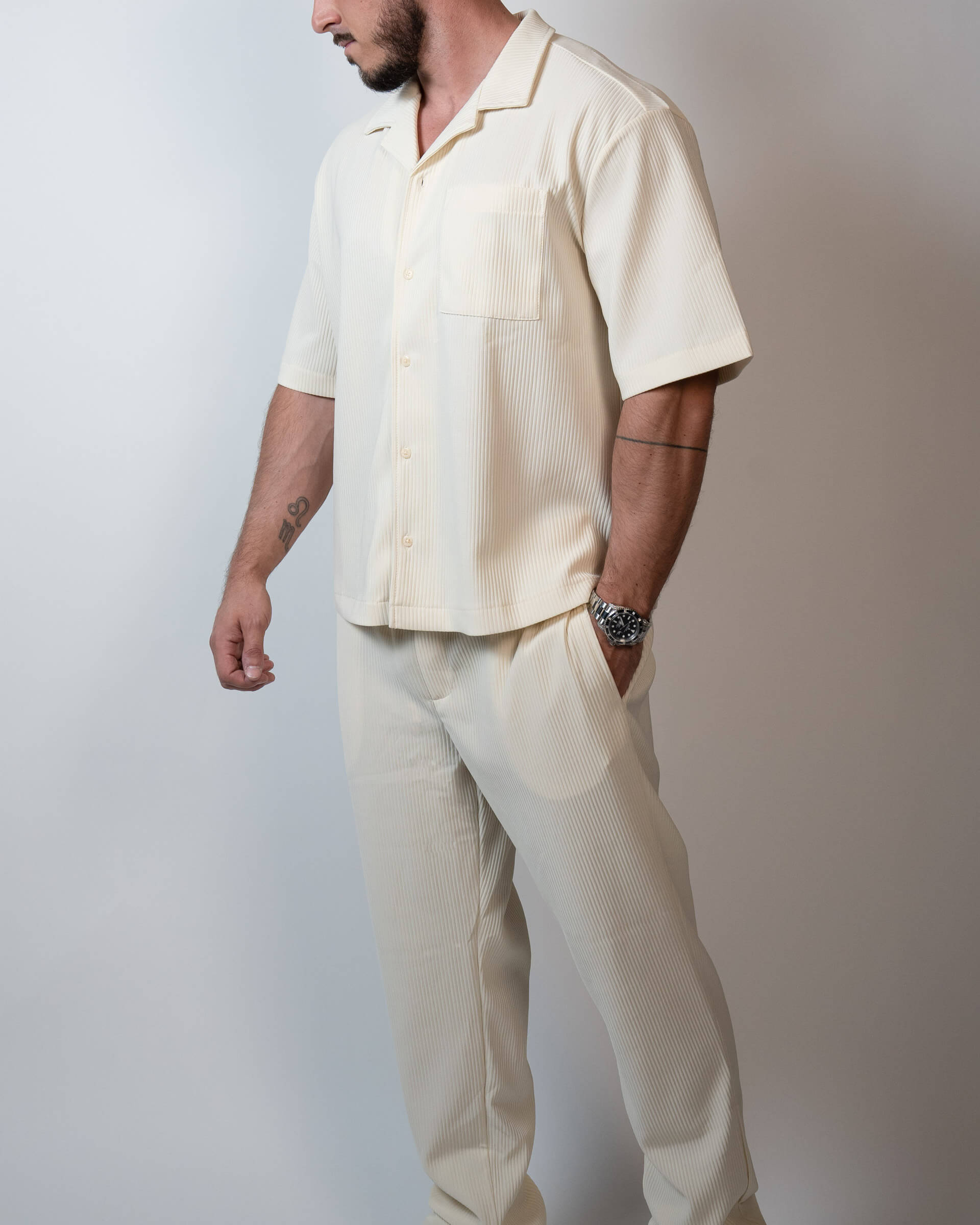 IVOIRE PLISSÉ – Pantalon